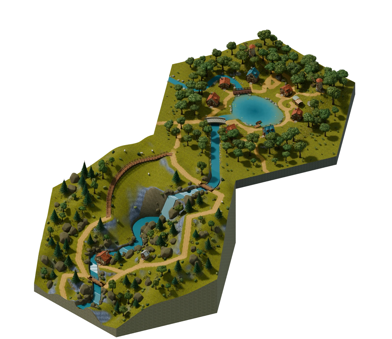 Willowmere village and the surrounding valley